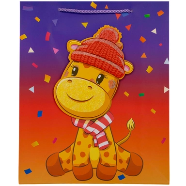 Пакет 26х10х32см 3D с блестками Звери 141V-937