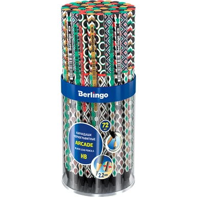 Карандаш ч/гр НВ Arcade HB черное дерево ВР01104 Berlingo
