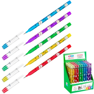 Карандаш сегментный ArtSpace День кота с ластиком, ассорти SP_55901