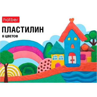 Пластилин 8цв 120 гр. со стеком Пластилиниум PL_071787 Hatber