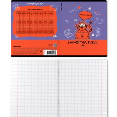 Тетрадь 48 л. клетка Котоформулы, Информатика 62536 ErichKrause