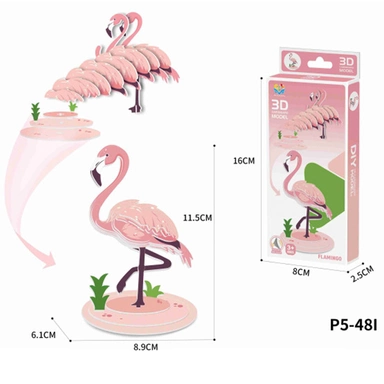 Конструктор картон. P5-48I Фламинго в коробке