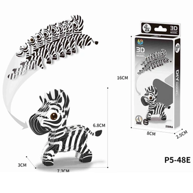 Конструктор картон. P5-48E Зебра в коробке
