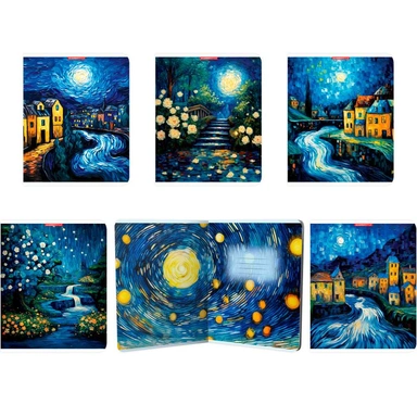 Тетрадь 48 л. клетка Город Ван Гога 15053/5