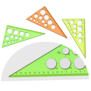 Треугольник 30°, 19см Стамм NEON Crystal с окружностями 007262
