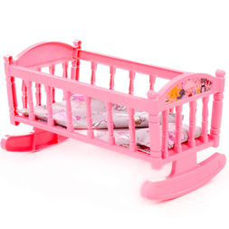 Кроватка-качалка сб. для кукол №4 розовая 24040