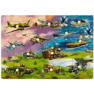 Деревянная Рамка вкладыш с ручками 28*19,5 см,термопак Буратино W0291