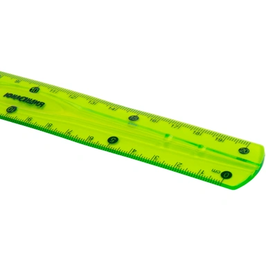 Линейка 20 см пластик FLEX, тонированная, зеленая, 210758 Юнландия .