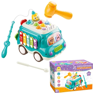 Игрушка развивающая Levatoys MK985 Автобизик зеленый в кор.