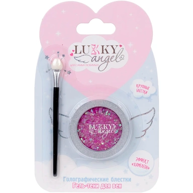 Гель тени д.век с блёстками и голограф.звёздочками,цвет розовый,с аппликатором,1,7 г Т25833