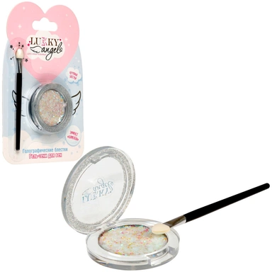 Гель тени д.век с блёстками и голограф.звёздочками,цвет белый,с аппликатором,1,7 г Т25832