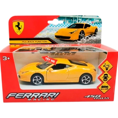 Модель 1651430-R-WOD Ferrari 458 italia 14 см, двери, багажник. инерция Технопарк  в кор.