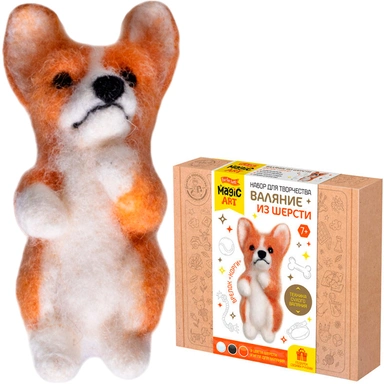Набор для творчества Валяние шерстью брелок Корги 05406