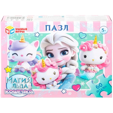Пазл 60 Магия льда  Кошечка 4630395044035