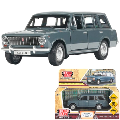 Модель 2102-12-GY-WOD Ваз-2102 12 см, двери, багаж, инер, серый Технопарк