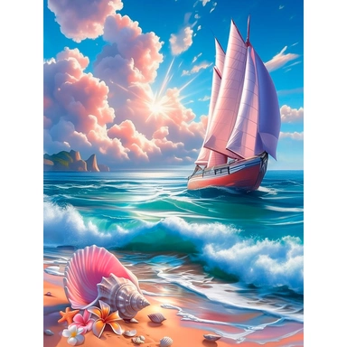 Набор для творчества Роспись по холсту 30х40 см Яхта на берегу Х-5180