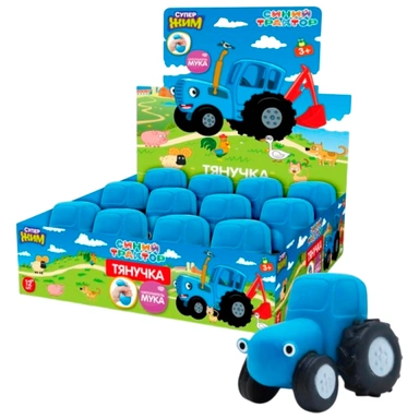 Игрушка Тянучка антистресс с мукой 8 см Синий Трактор Супер Жим XID-BTFL-01-RU