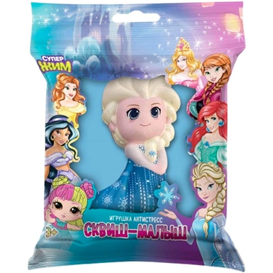 Игрушка антистресс Сквиш малыш, девочка в голубом платье Супер Жим JN-SFP-FRZ01-RU