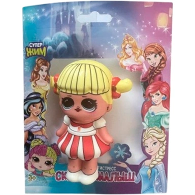 Игрушка антистресс Сквиш малыш, девочка в красно-белом платье Супер Жим JN-SFP01-LRU