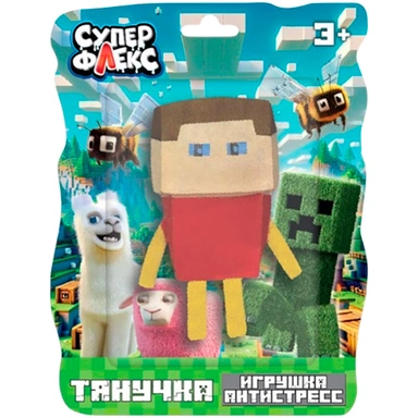 Игрушка Тянучка антистресс пиксельный персонаж в красном свитере Супер Флекс YM-STMC02-RU