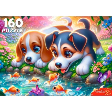 Пазл 160 Щенки и рыбки Х160-7609