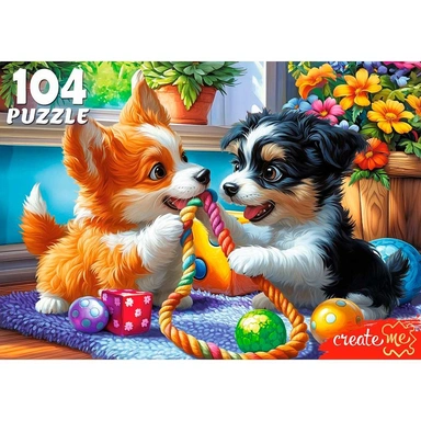 Пазл 104 Два веселых щенка УК104-0202