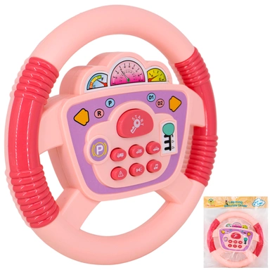 Руль муз. 2192E-50 розовый в пак.