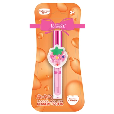 Глянец для губ клубничный 3 мл колечко Т27248 Lukky