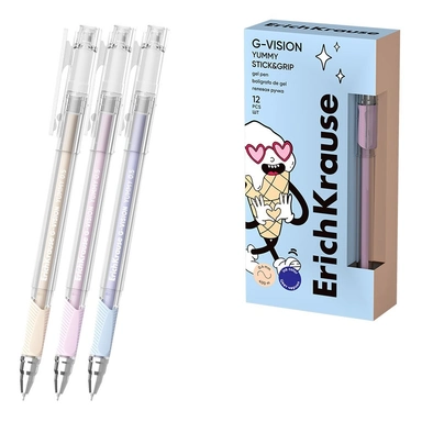 Ручка гелевая синяя G-Vision StickGrip Yummy 0.5 63691 /Erich Krause/