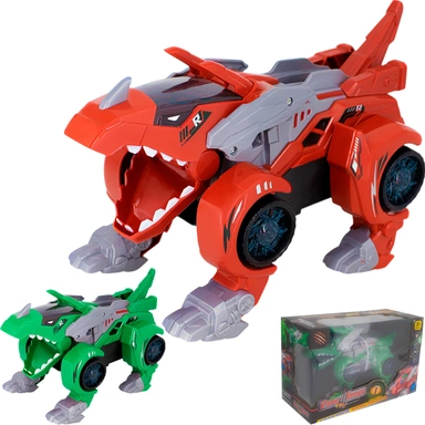 Игрушка на батарейках 834-1A Динозавр/машина свет, звук в кор.