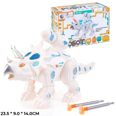 Динозавр 0837 на батарейках подсветка, звук, стреляет присосками в кор.