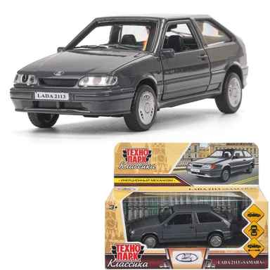 Модель 2113-12-GY-WOD ВАЗ-2113 12 см, двери, багаж, инер,серый Технопарк в кор.