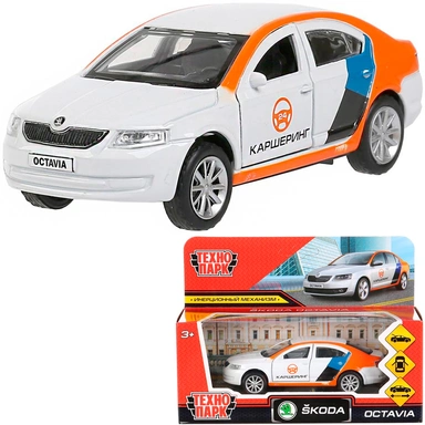 Модель OCTAVIA-12DEL-WH Skoda Octavia Каршеринг белый Технопарк  в коробке