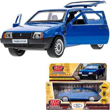 Модель 2108-12-BU LADA-2108 СПУТНИК длин 12см, двер баг,инер, син Технопарк в коробке