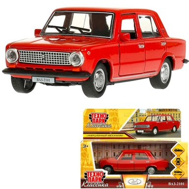 Модель 2101-12-RD ВАЗ-2101 длина 12 см, двери, багаж,красный Технопарк