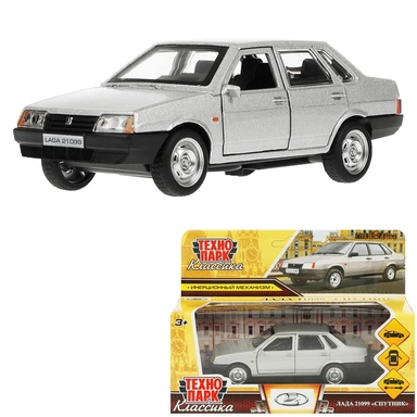 Модель 21099-12-SR ВАЗ-21099 СПУТНИК 12 см, двери, баг, серебр Технопарк в кор.