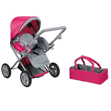 Коляска-люлька для куклы Feily, корпус металлический с переноской в коробке