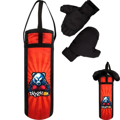 Боксерский набор Мишка 60 см красно-черный ОА-00000549 Dvizhok.