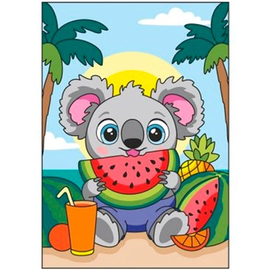Набор для творчества Картина по номерам для малышей 20х30 Коала с арбузом Ркн-129 Lori