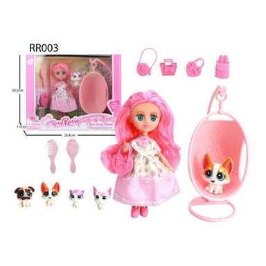 Кукла малышка RR003 в кресле-коконе, с аксесс. в кор.
