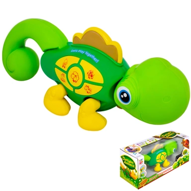 Игрушка на батарейках 623-1 Хамелеон звук, подсветка в кор.