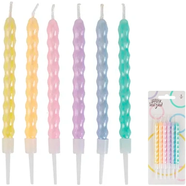 Свечи для торта Косичка Пастель перлам 10см 6шт