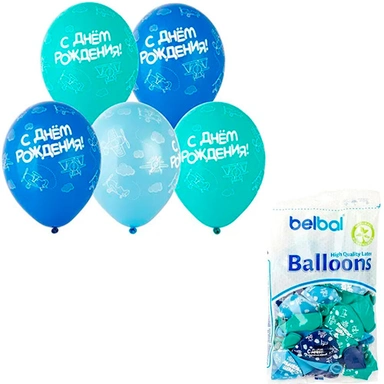 Шар 14 Шелкография пастель С ДР Самолеты 25 шт 1103-1763 /цена за упак/