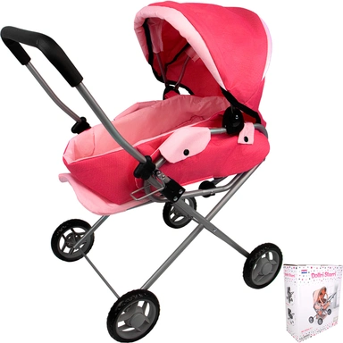 Коляска-люлька для куклы Feily, корпус металлический с переноской от 3 лет