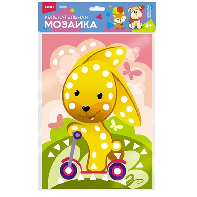 Набор для творчества Увлекательная мозаика (набор большой) Зайчик на самокате Км-016