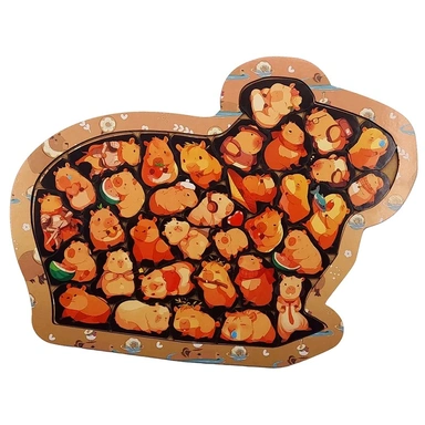 Деревянный Пазл в рамке для детей Капибары R-010