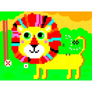 Набор для творчества Алмазная мозаика Лев 20*15см частичная выкладка 90787