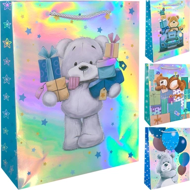 Пакет 26х32х10см Мишка с подарками FG250708009C