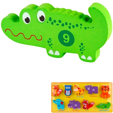 Деревянная Рамка-вкладыш Животные 30x15x1,3 см ИД-0195