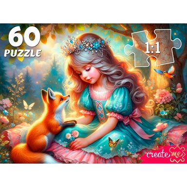 Пазл 60 Принцесса с лисичкой Х60-8262